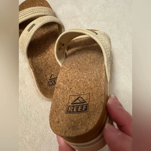 Reef Cork Platform Sandals with Cream Straps - Picture 5 of 5